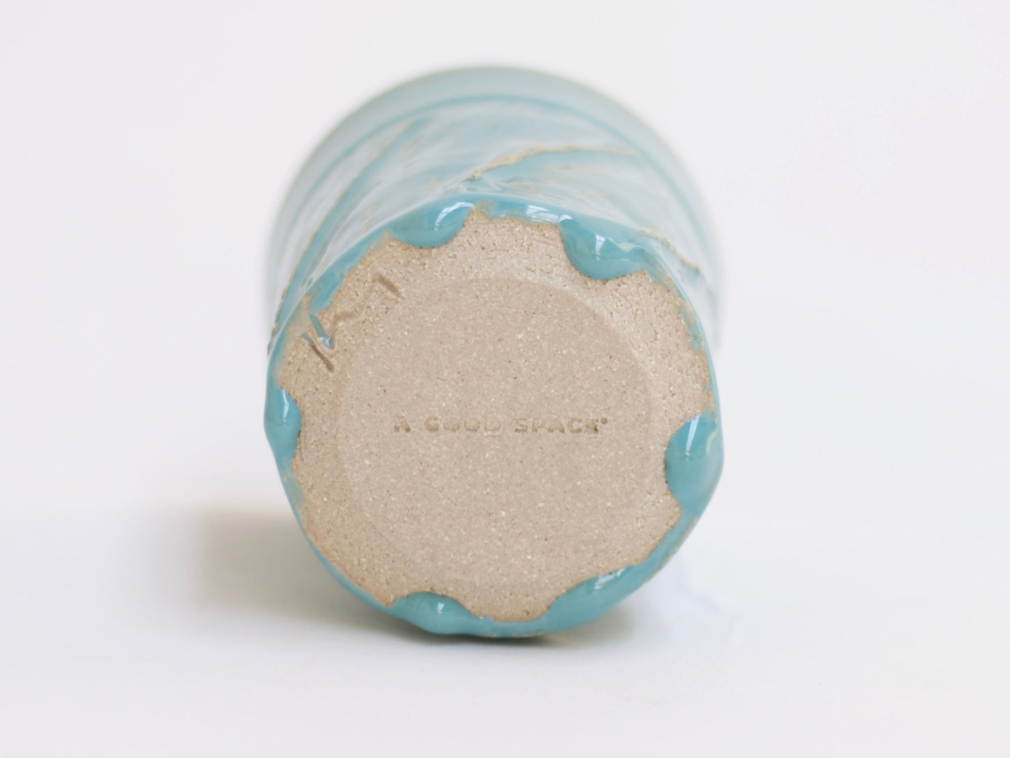 Blue-Green 'Twirled' Ceramic Cup