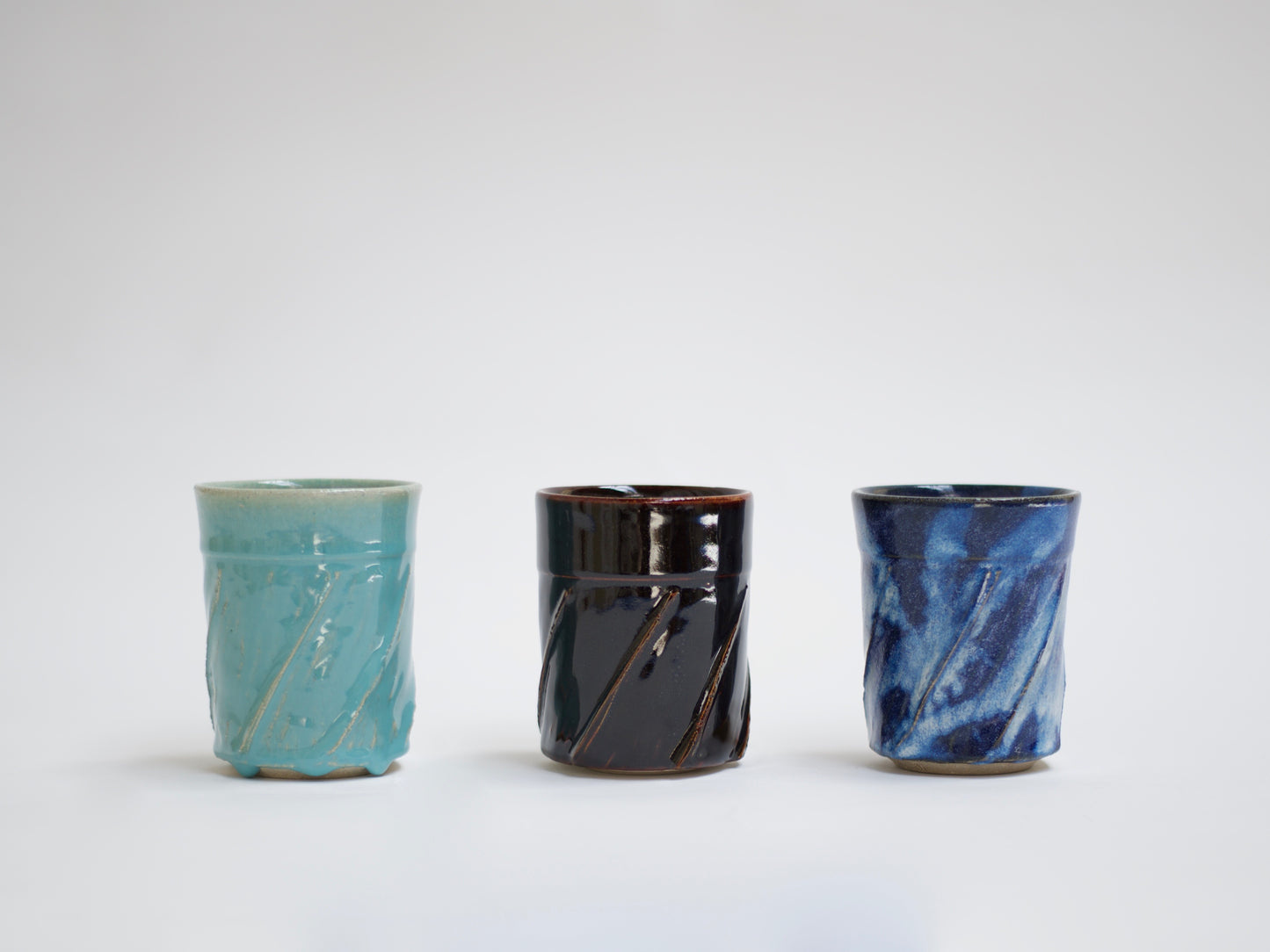 Blue-Green 'Twirled' Ceramic Cup