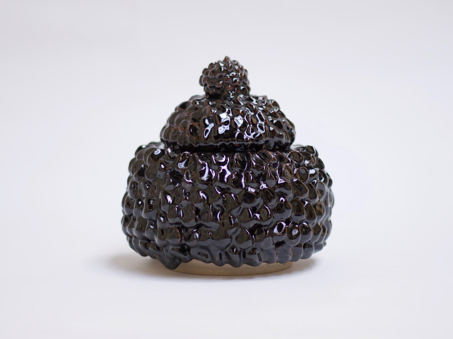 Dark Brown Ceramic Lidded Jar