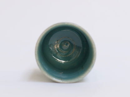 Blue-Green 'Twirled' Ceramic Cup