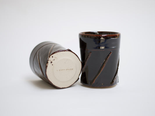 Dark Brown ‘Twirled’ Ceramic Cup