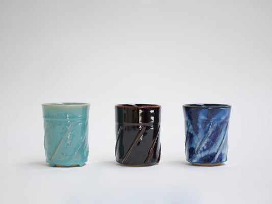 'Twirled' Ceramic Cups - Set of 3