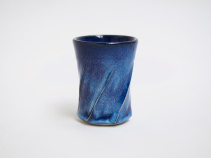 Deep Blue 'Twirled’ Ceramic Cup