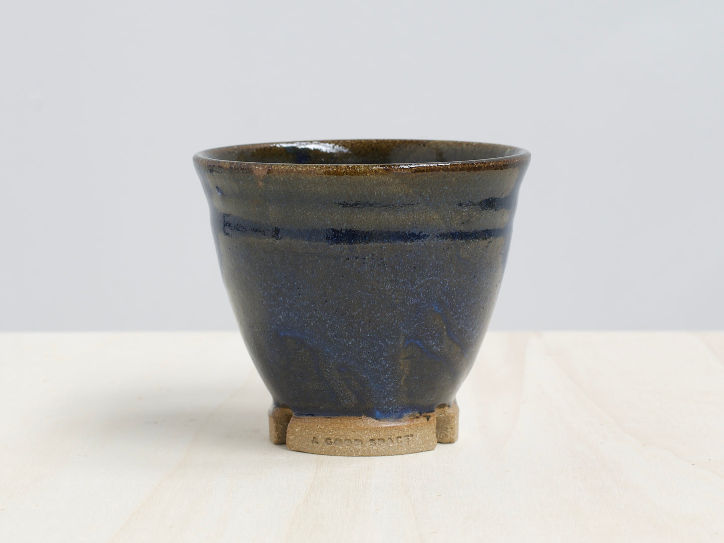 Blue Notched-Foot Cup