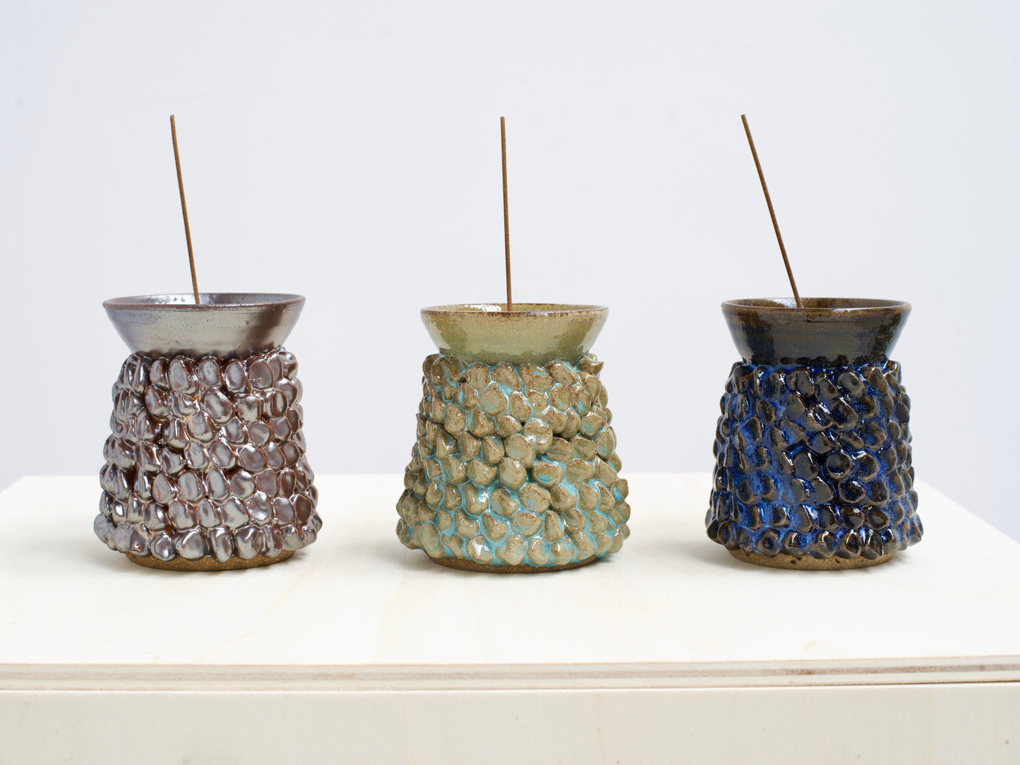 Silver-Red Ceramic Censer