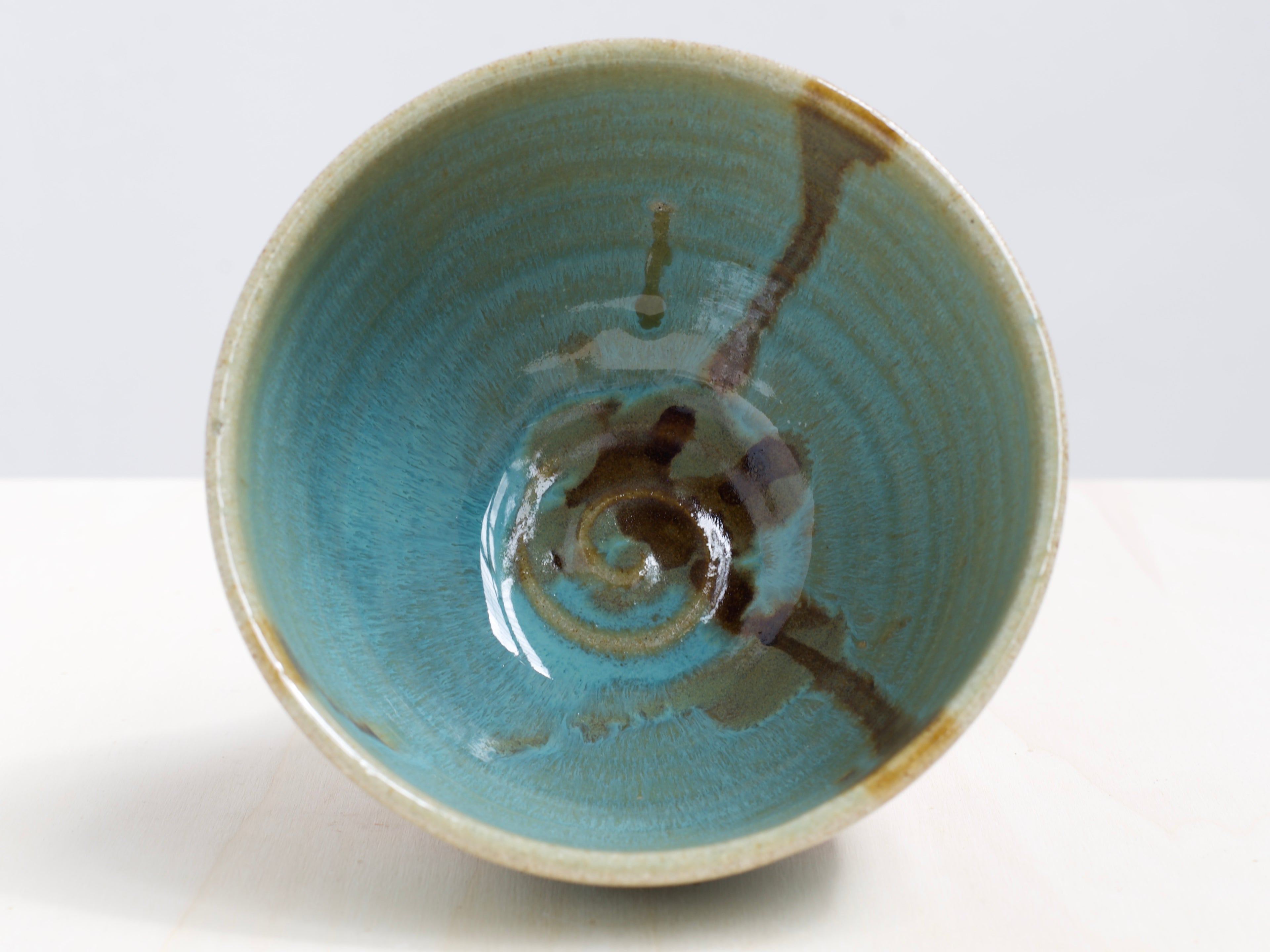 Green & Pink Notched-Foot Bowl + Plate