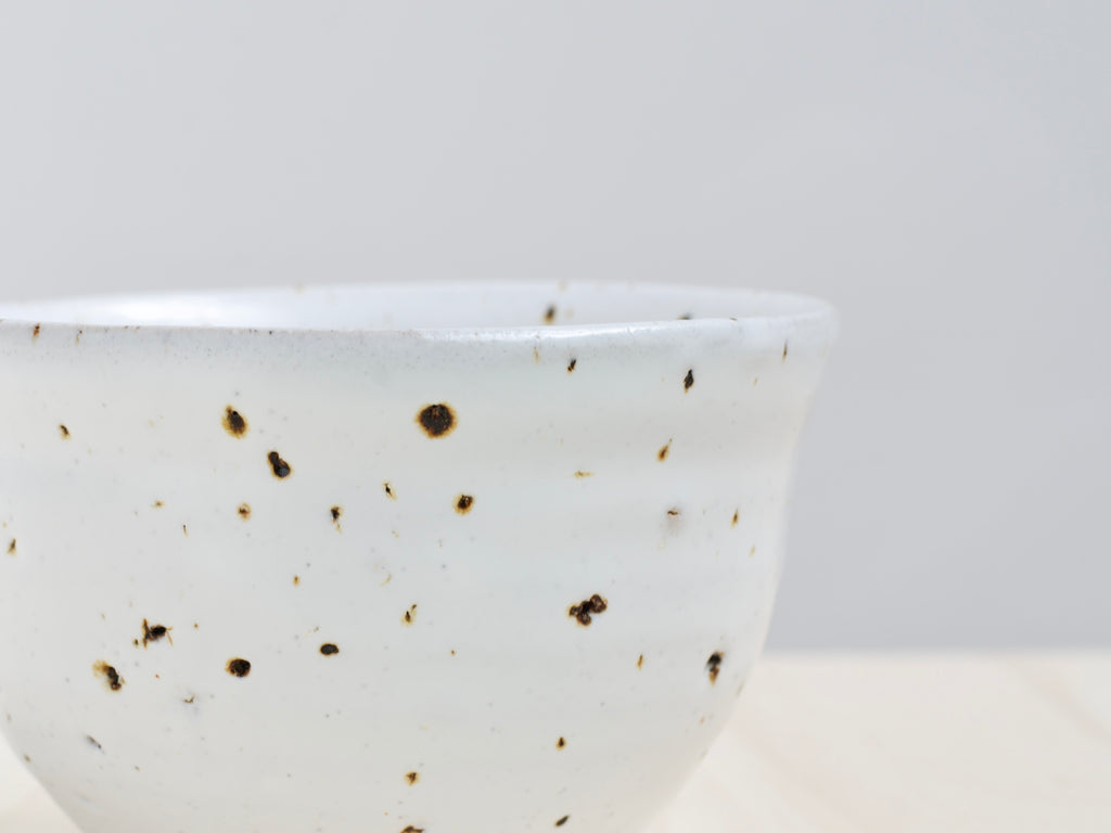 Mat White Bowl with Terracotta Tile Fragments