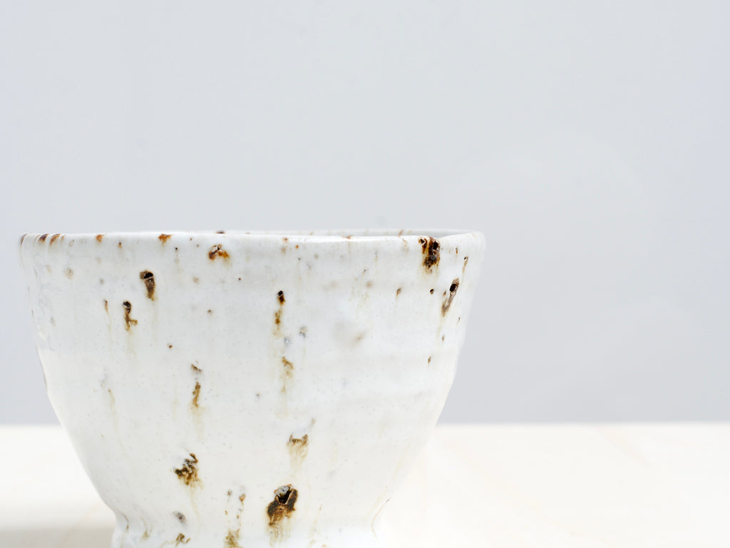 Shiny White Bowl with Terracotta Tile Fragments