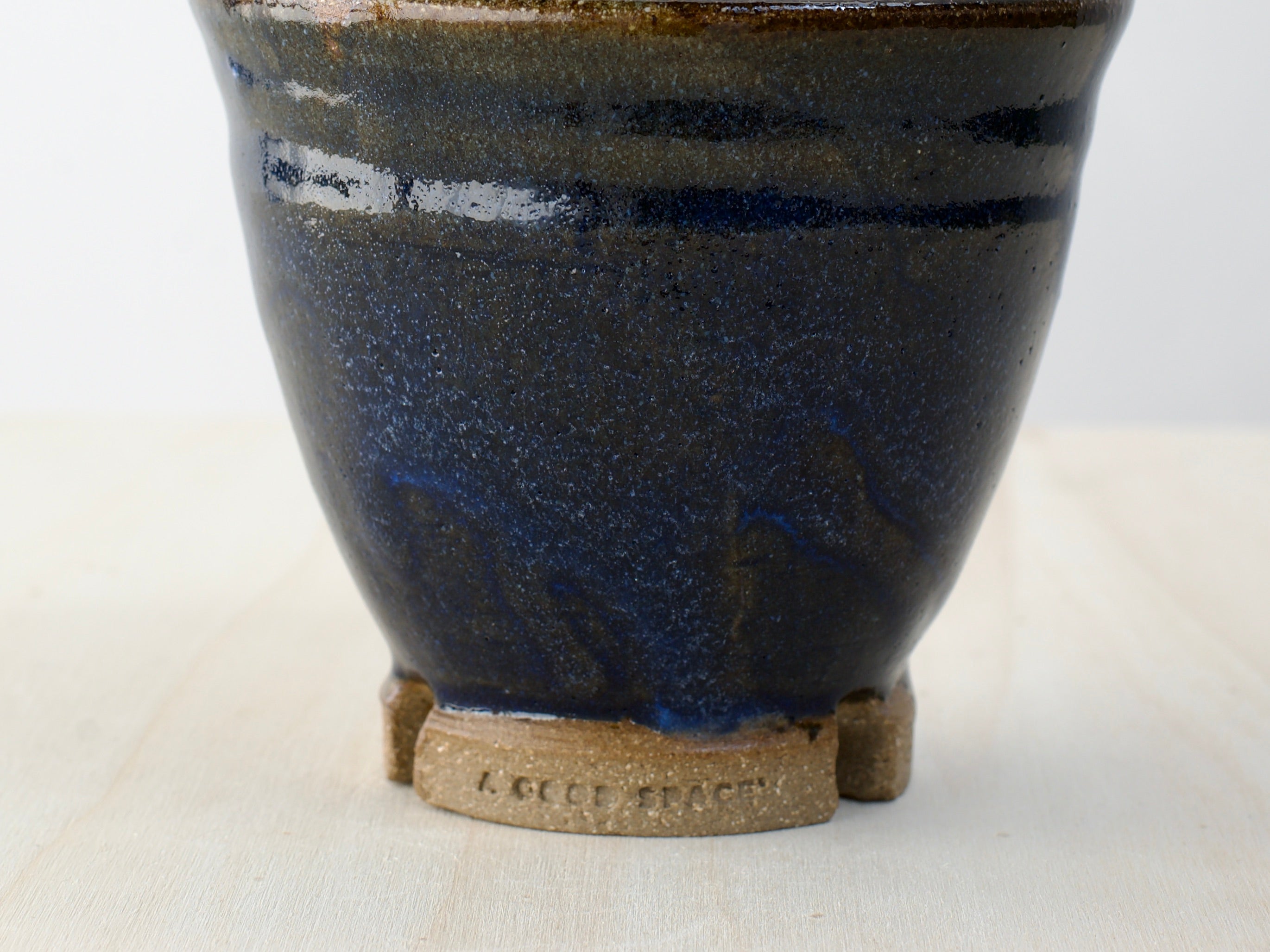 Blue Notched-Foot Cup
