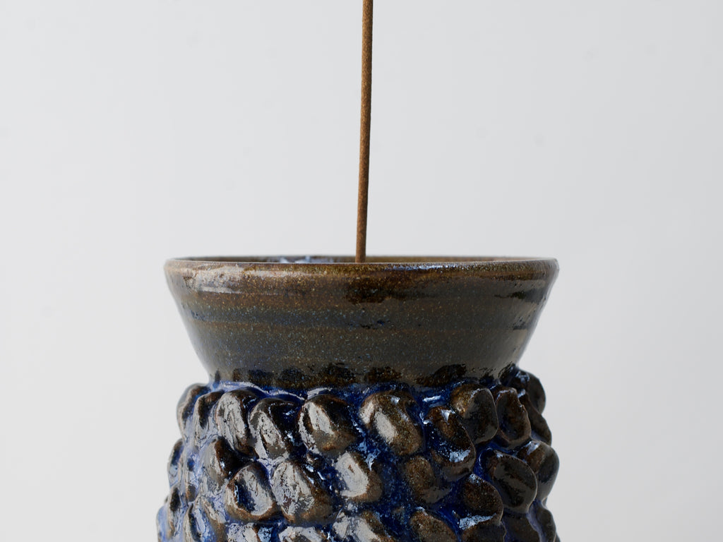 Blue Ceramic Censer + Natural Cedar Incense