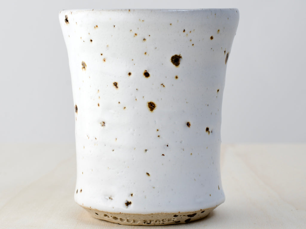 Mat White Cup with Terracotta Tile Fragments