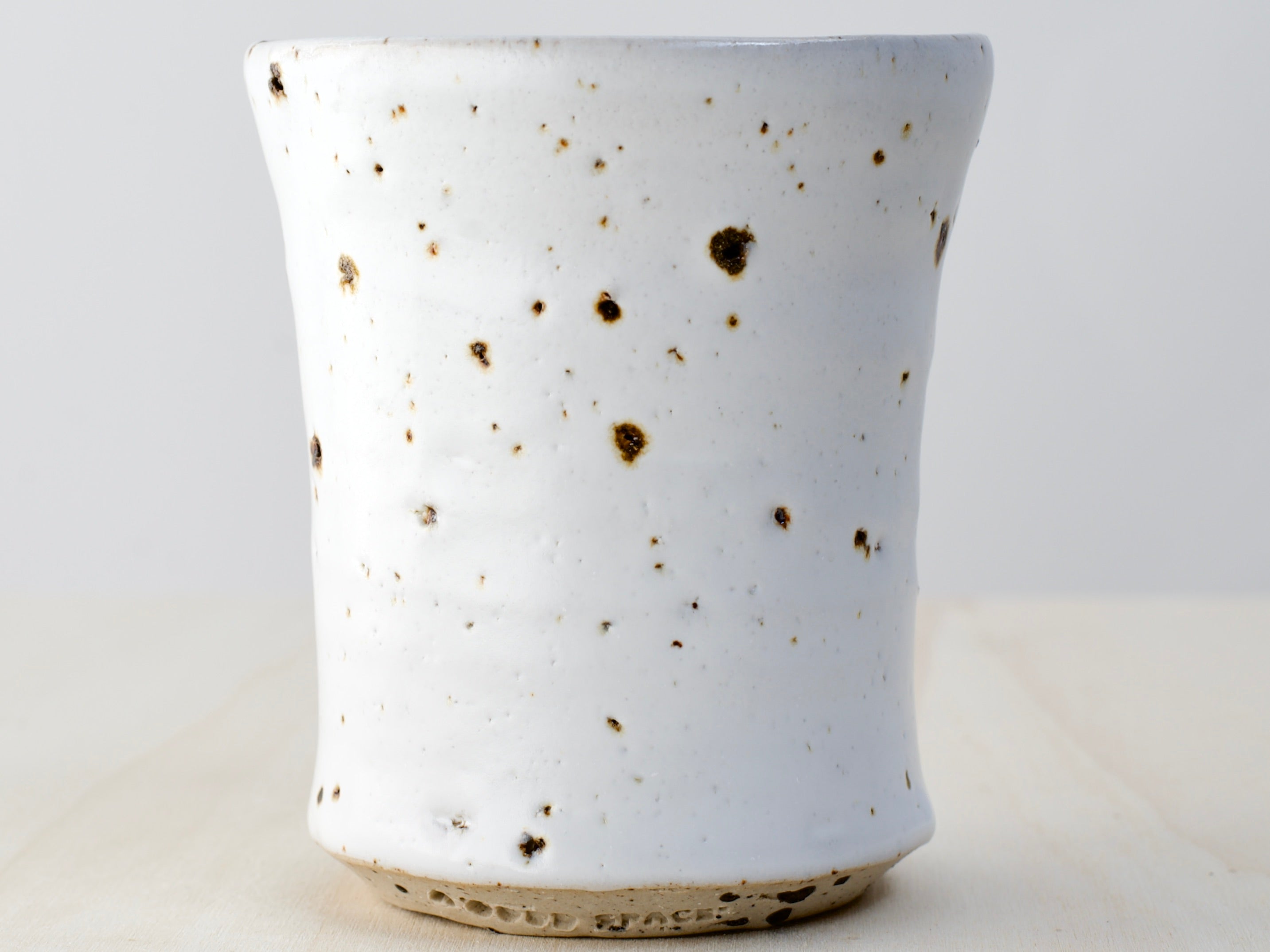 Mat White Cup with Terracotta Tile Fragments