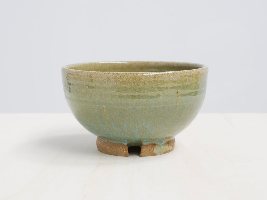 Green Notched-Foot Bowl + Plate