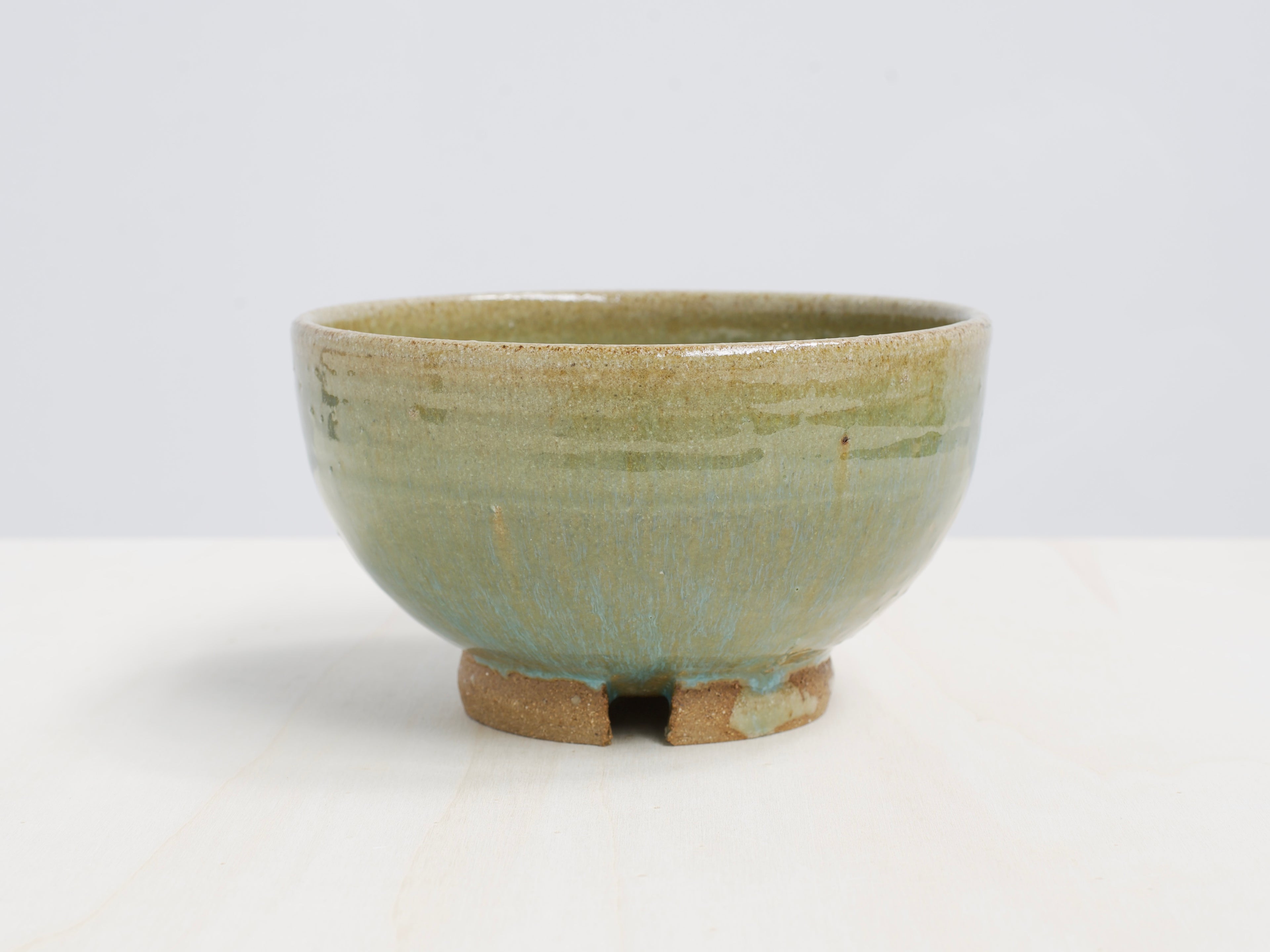 Green Notched-Foot Bowl + Plate