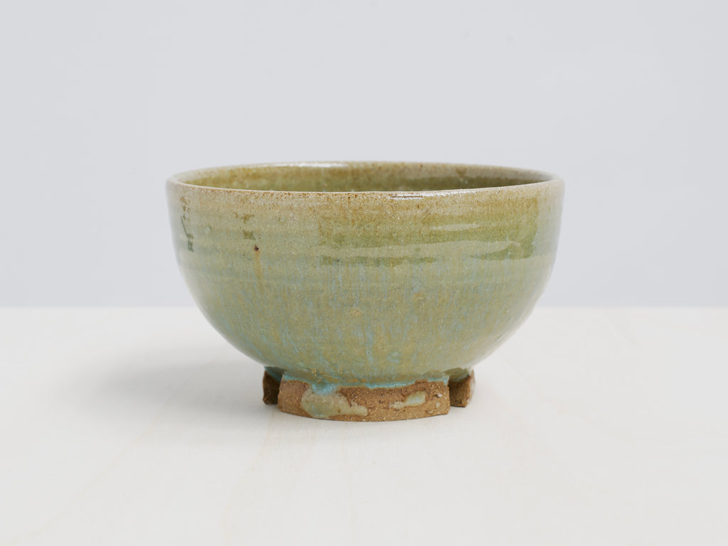 Green Notched-Foot Bowl + Plate