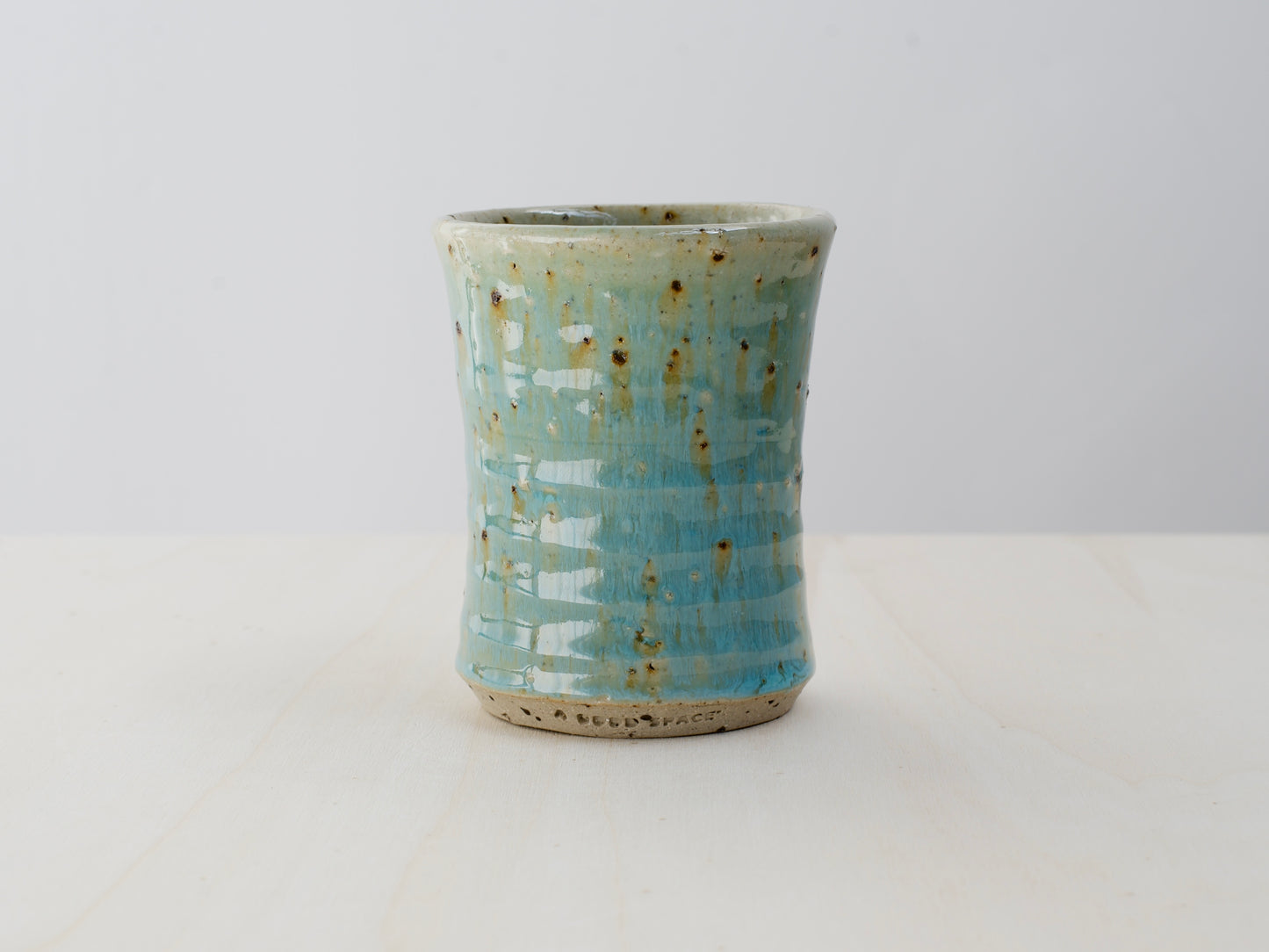 Blue Cup with Terracotta Tile Fragments