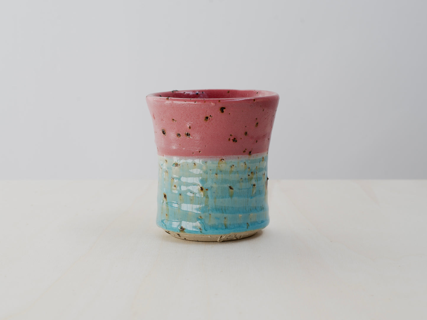 Pink & Green Cup with Terracotta Tile Fragments
