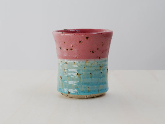 Pink & Green Cup with Terracotta Tile Fragments