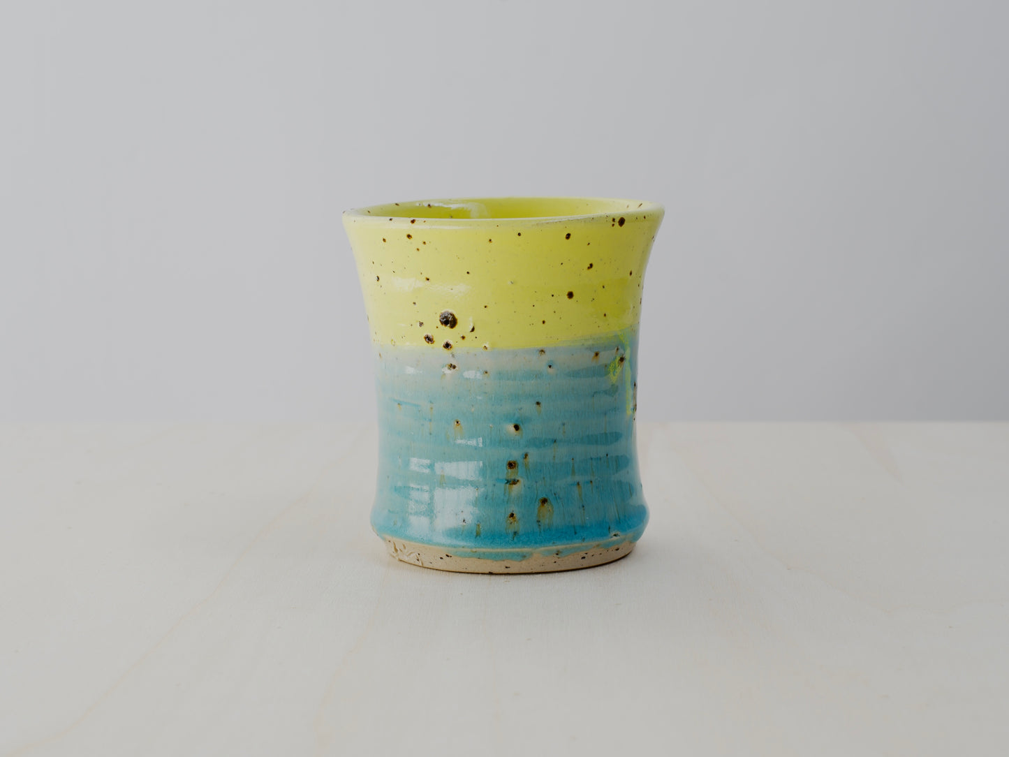 Yellow & Green Cup with Terracotta Tile Fragments