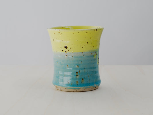 Yellow & Green Cup with Terracotta Tile Fragments