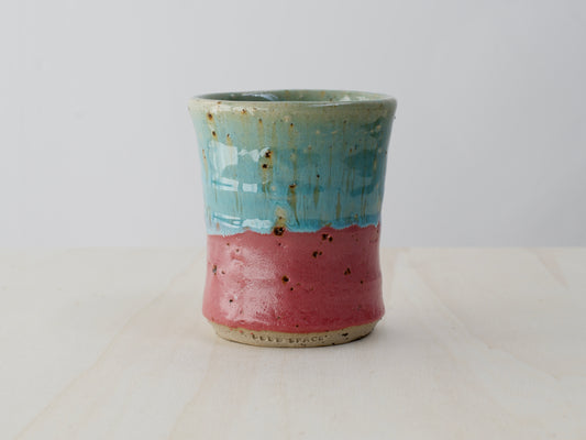 Green & Pink Cup with Terracotta Tile Fragments