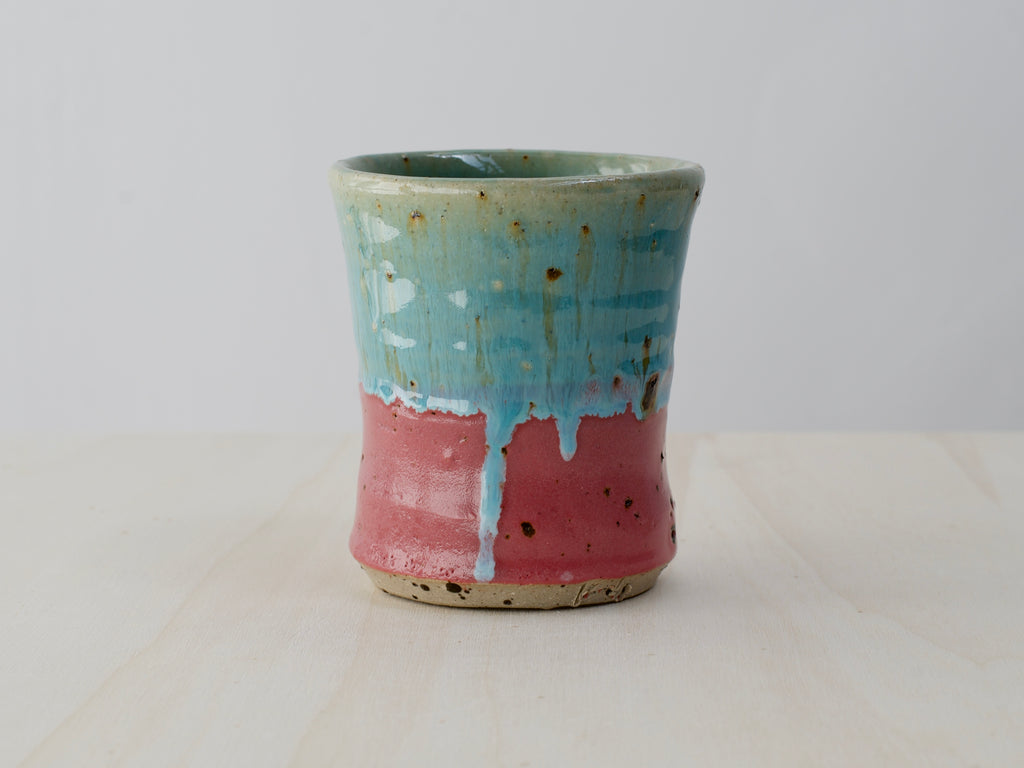 Green & Pink Cup with Terracotta Tile Fragments