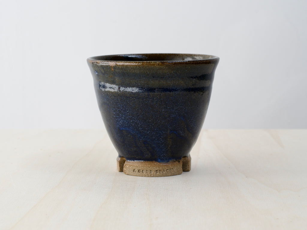 Blue Notched-Foot Cup