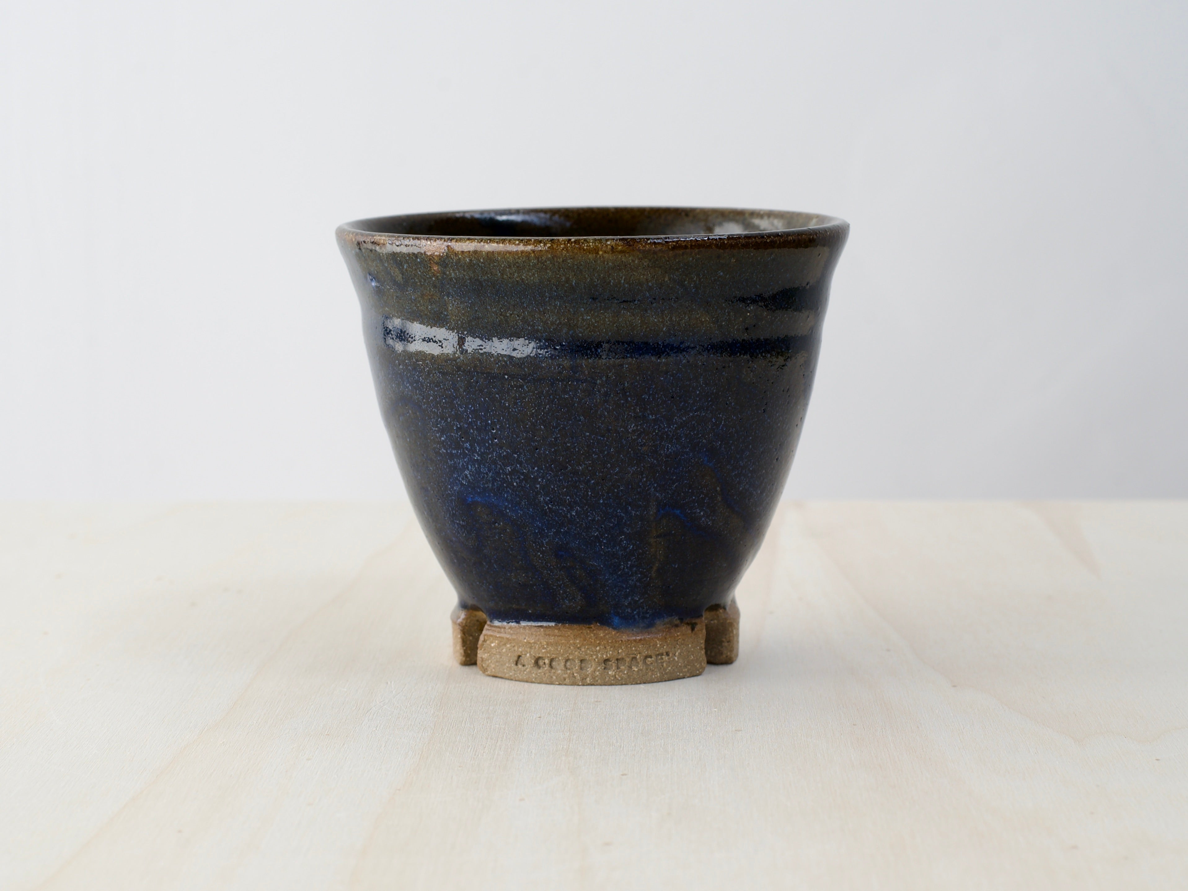 Blue Notched-Foot Cup