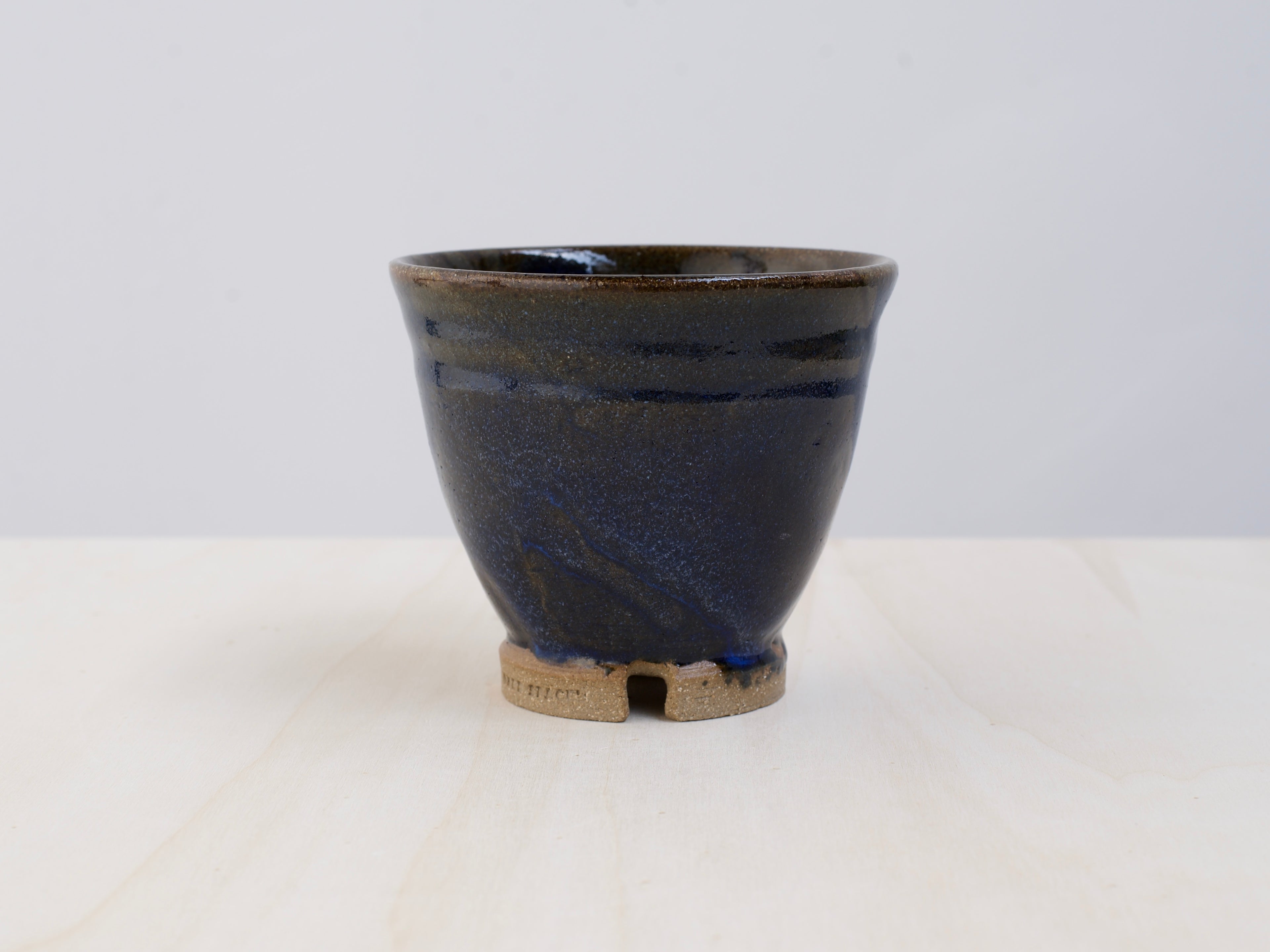 Blue Notched-Foot Cup