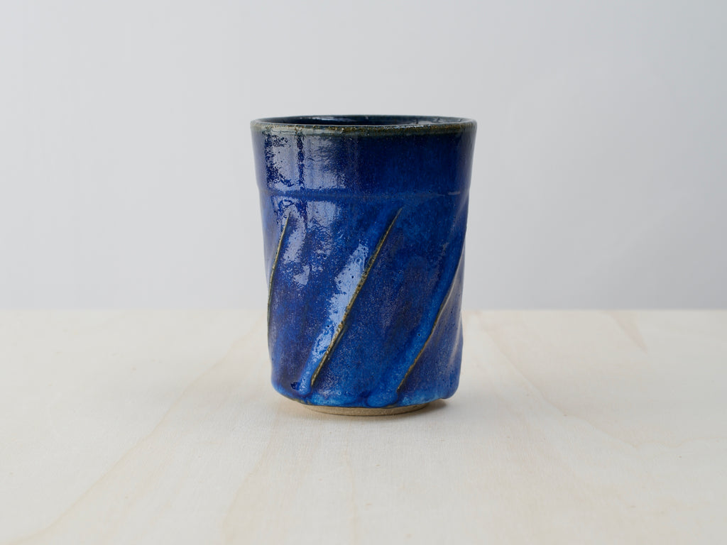 Deep Blue 'Twirled’ Ceramic Cup