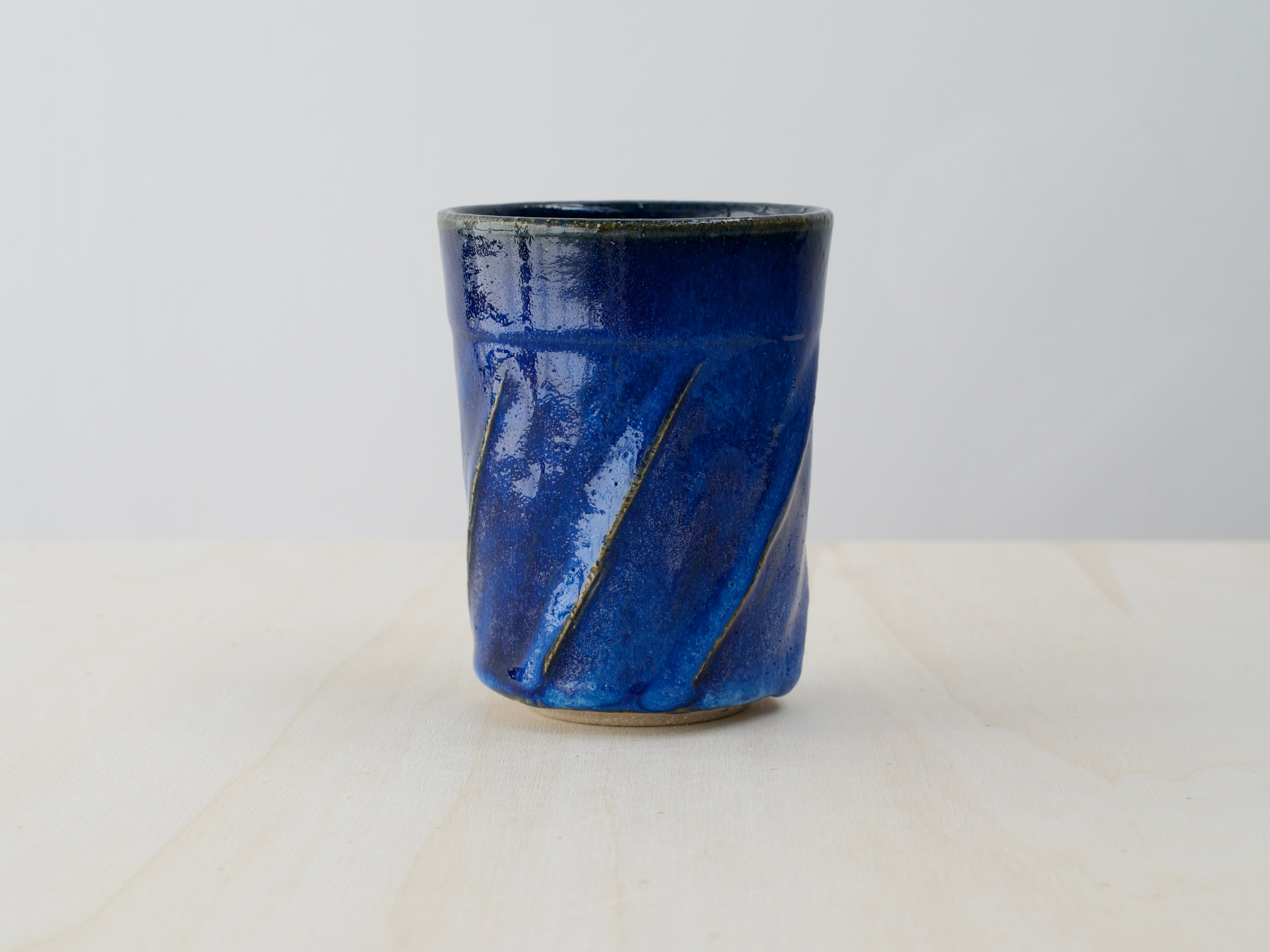 Deep Blue 'Twirled’ Ceramic Cup