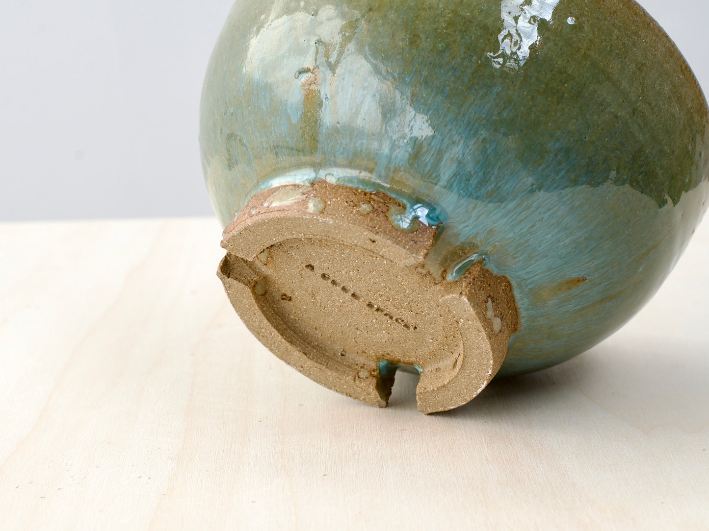 Green Notched-Foot Bowl