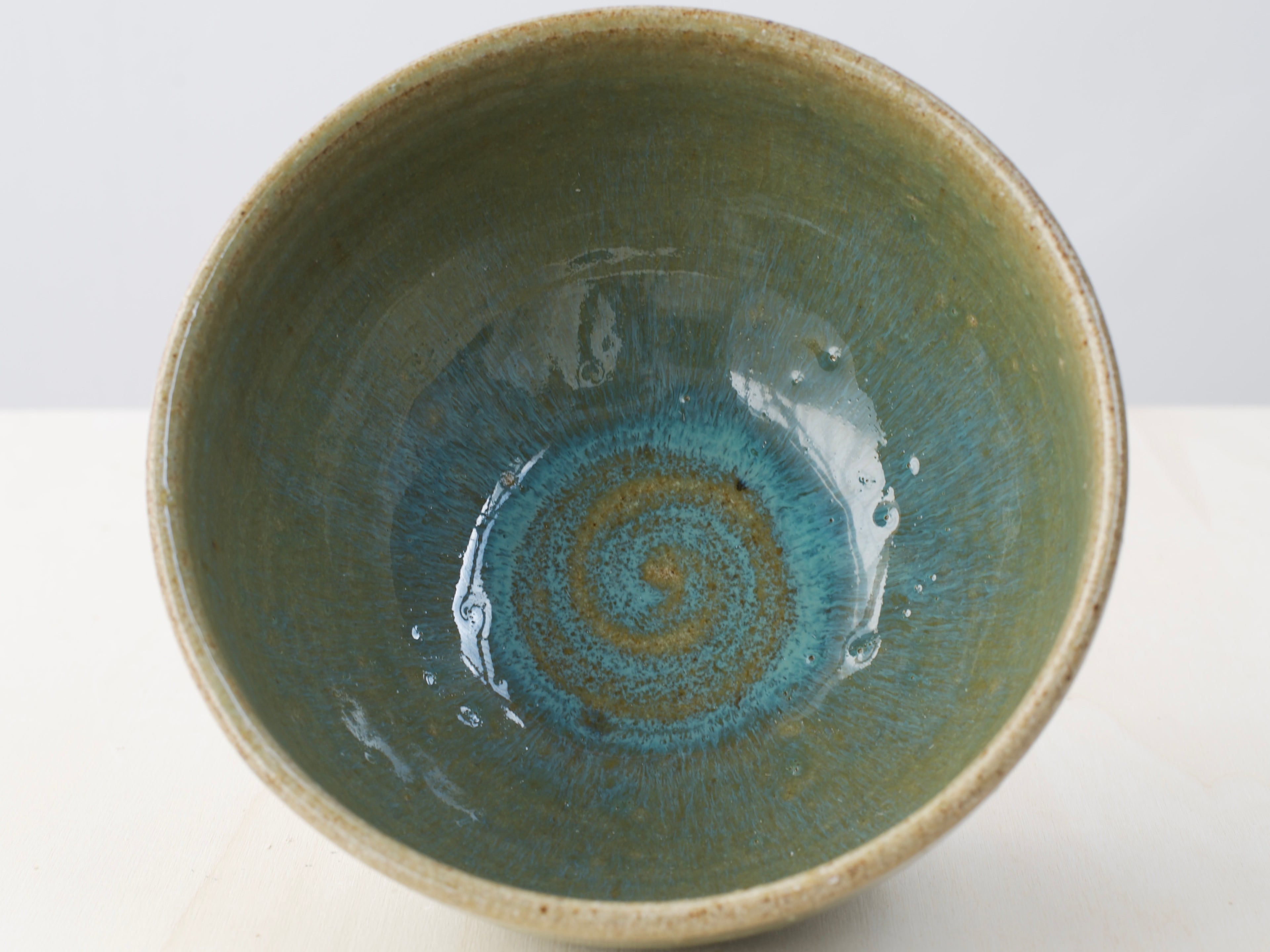 Green Notched-Foot Bowl + Plate