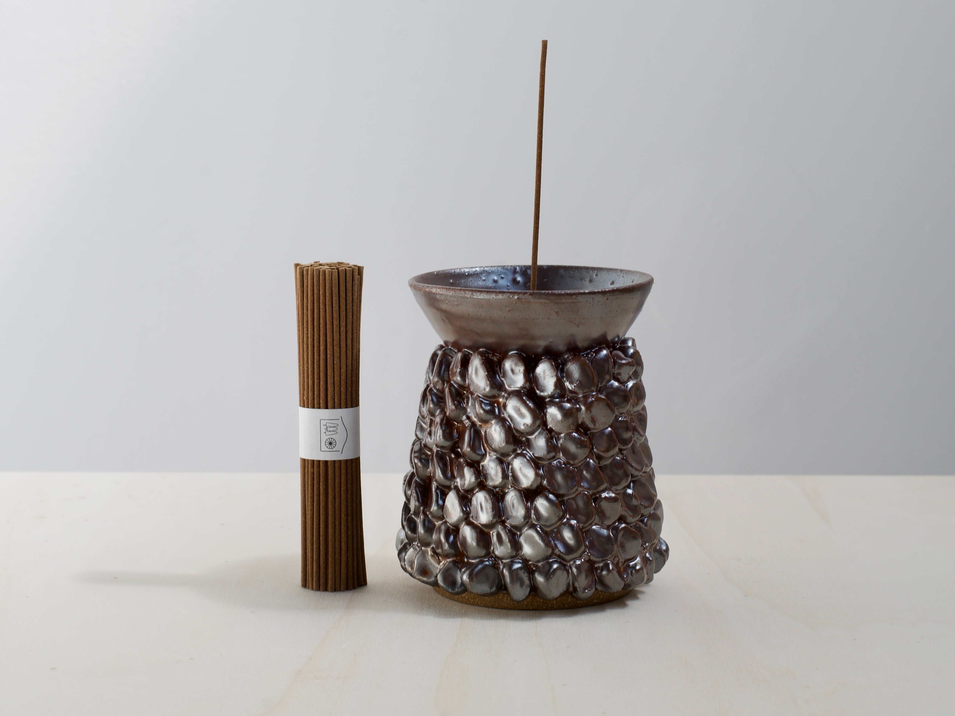 Silver-Red Ceramic Censer